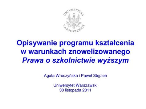 PPT I Nowa Sytuacja Prawna 1 Nowe Akty Prawne Ustawa Z Dnia 27