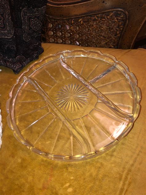 Vintage Glass Servingrolling Tray Etsy