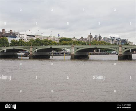 London Uk Circa October Panoramic View Of River Thames And