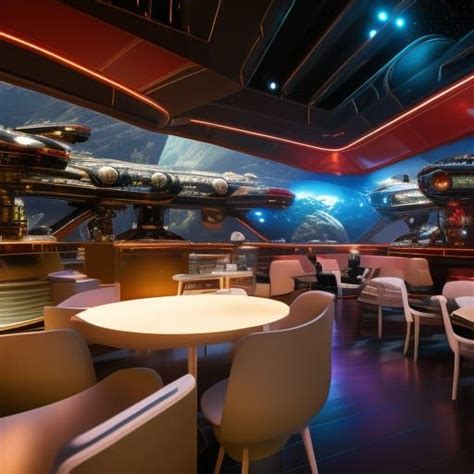 Cosmic Coffee Shop In Space Retro Futuristic Sci Fi Cyberpunk By Syd