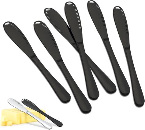 Gymdin 6pcs Black Butter Knives Set Highly Mirror Polished