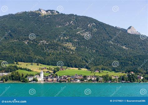 Town of St.Wolfgang stock image. Image of alpine, lake - 21579831