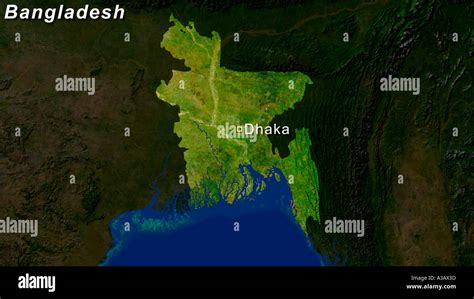 Satellite Image Of Bangladesh With Dhaka Highlighted Stock Photo Alamy