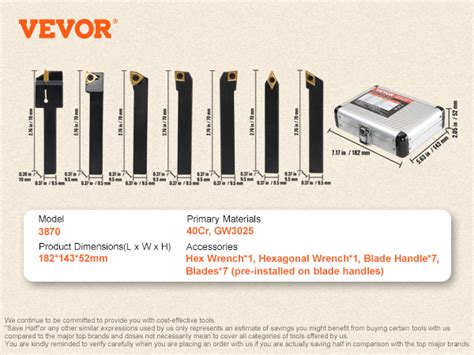 Vevor Porte Outils De Tournage Indexables Pcs Porte Outils De Tour