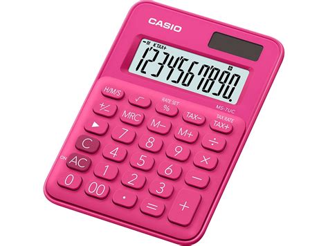 Calculadora Básica Casio Ms 7uc Rojo 10 Dígitos