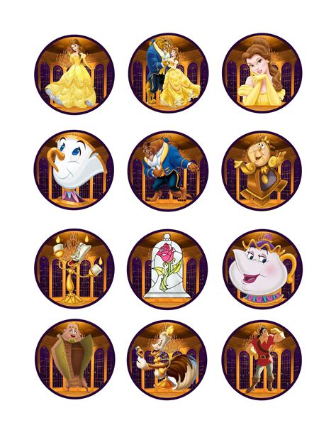 Beauty and the Beast Cupcake Toppers Beauty & the Beast - Etsy