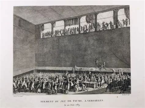 GRAVURE RÉVOLUTION FRANÇAISE 1789 Serment du Jeu de Paume Assemblée