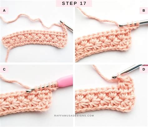 How To Crochet The Star Stitch Free Tutorial RaffamusaDesigns