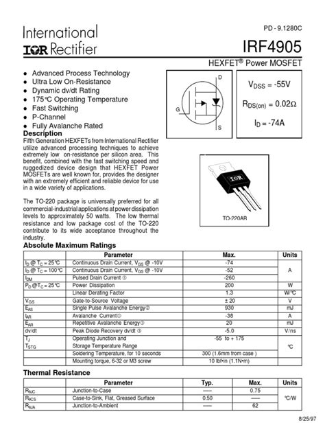 irf4905 | Field Effect Transistor | Electrical Equipment