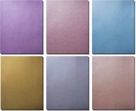 Shimmer Paper 120 Metallic Shimmer Paper In 6 Colors Pearlescent Paper Shinny Arts And Craft