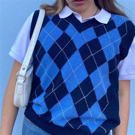 FIREO Argyle Print Knit Vest YesStyle