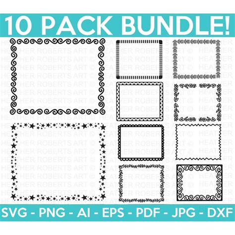 frame border svg bundle square frames svg fancy borders sv inspire