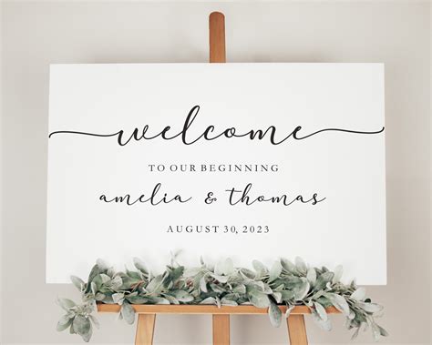 Welcome To Our Beginning Sign Svg Personalised Sign Wedding Etsy