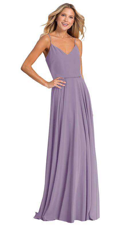 Yilis Women S Spaghetti Strap Long Bridesmaid Dress V Neck A Line