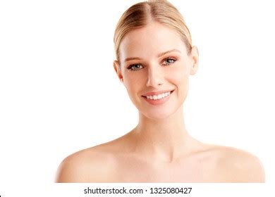 Skin Care Concept Portrait Happy Nude Foto Stok Shutterstock