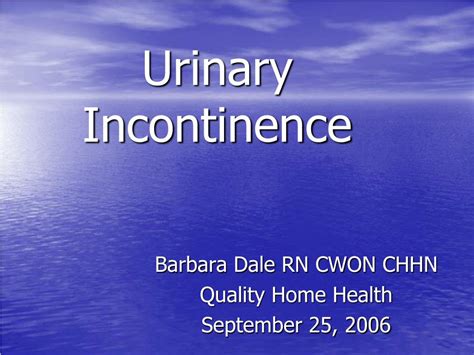 Ppt Urinary Incontinence Powerpoint Presentation Id 208323