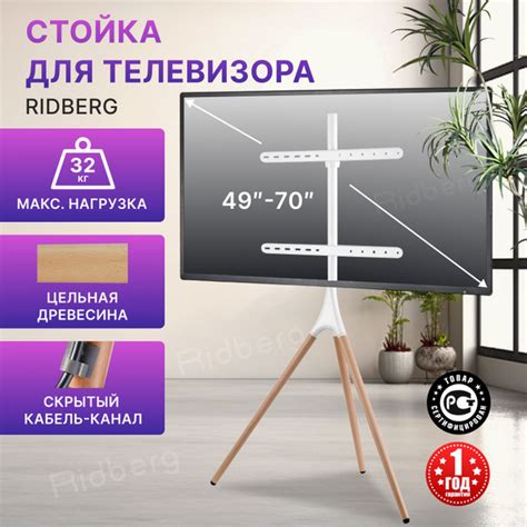 Стойка для телевизора с кронштейном Ridberg TV Floor Stand FS12-46F ...