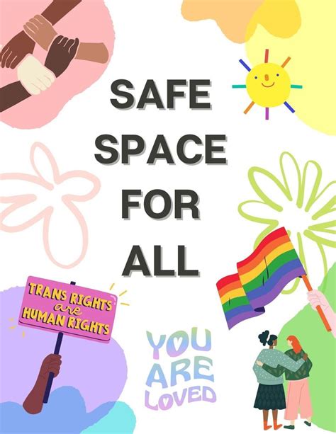 Inclusive Safe Space For All Poster For Classroom Office Home Etc