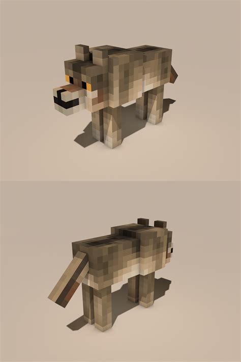 Remake Of The Wolf Texture In Minecraft Based On Gray Wolf Rminecraft