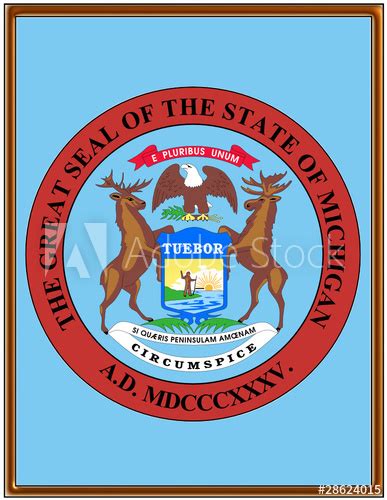 State Of Michigan Seal Vector at Vectorified.com | Collection of State ...