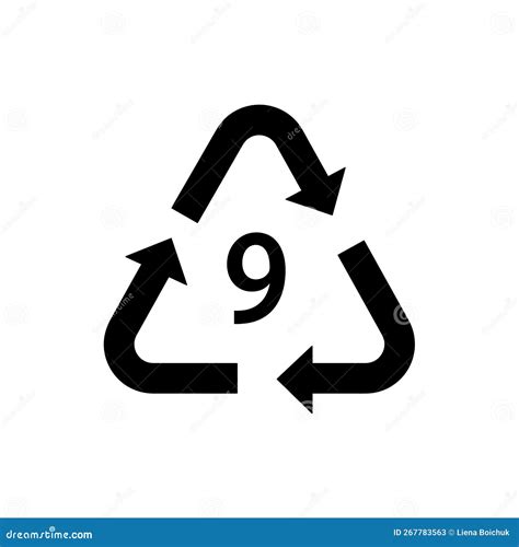 Codice Di Riciclaggio Delle Batterie 9 Batterie Alcaline Simbolo Di