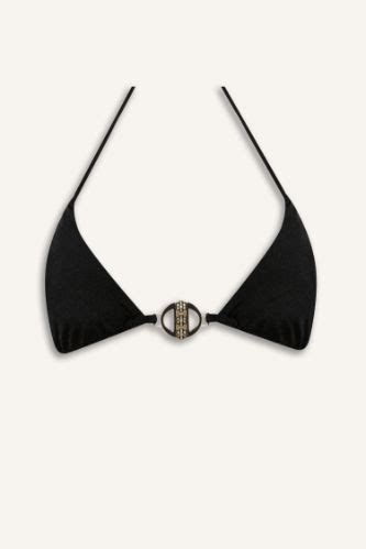 Siyah Kadın Declara x DeFacto Üçgen Bikini Üstü 3124879 DeFacto