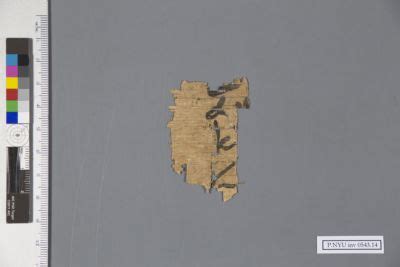 Papyrus Fragment P Nyu Inv New York University Collection Of