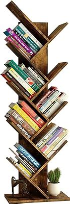 Yusong Tree Bookshelf Tier Narrow Bookcase Books Holder Rack For