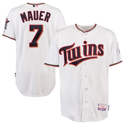 Majestic Joe Mauer Minnesota Twins White Home 6300 Player Authentic Jersey