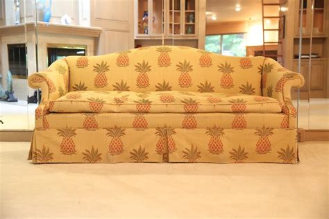 Pineapple Motif Upholstered Down Sofa Ebth