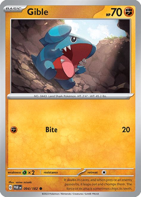 Gible Paradox Rift PAR 094 PkmnCards