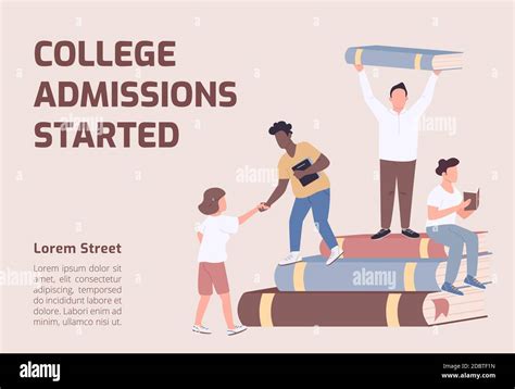 College Admissions Started Banner Flat Vector Template University