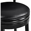 Ball Cast Jayden Wooden Swivel Bar Stool With Faux Leather Upholstery