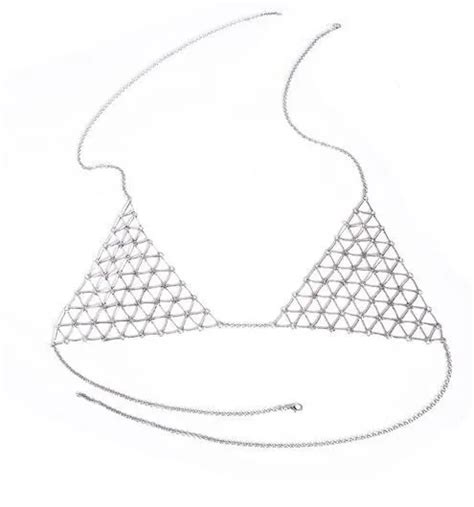 Bikini Bra Body Chain Sexy Triangle Net Harness Chainmail Necklace Women Buy Bikini Bra Body