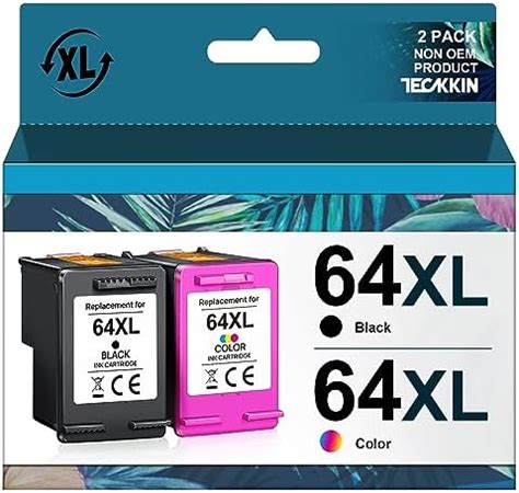 Amazon TECKKIN Compatible Ink Cartridges Replacement For HP 64XL