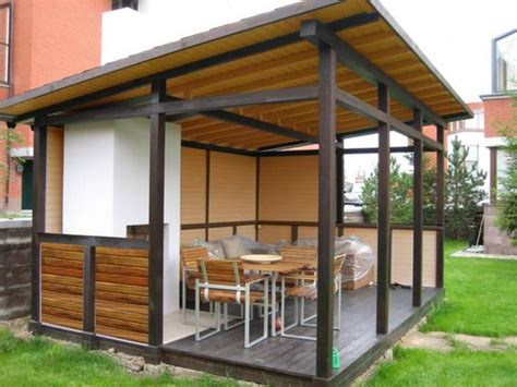 Металлическая беседка с односкатной крышей | Планы беседки, Ресторан на ...