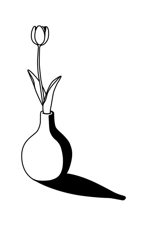 Tulip Illustration Botanical Illustration Minimalist Illustration March Birth Flower Tulip Art