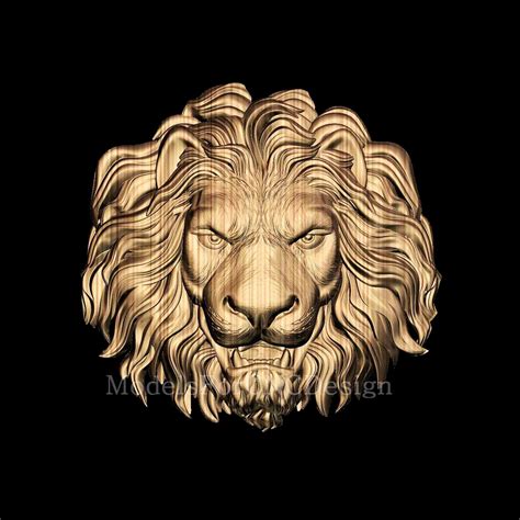 Lion Head 3D STL Model For CNC Router Files For Wood Relief Etsy