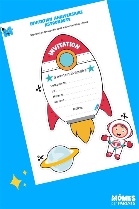 Carte D Anniversaire Astronaute Carte Anniversaire Invitation