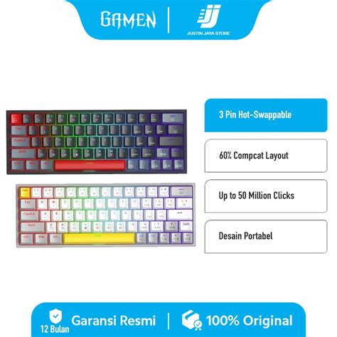 Jual Gamen Titan V Keyboard Gaming Mechanical Layout Rgb Light Type C Hot Swappable Anti