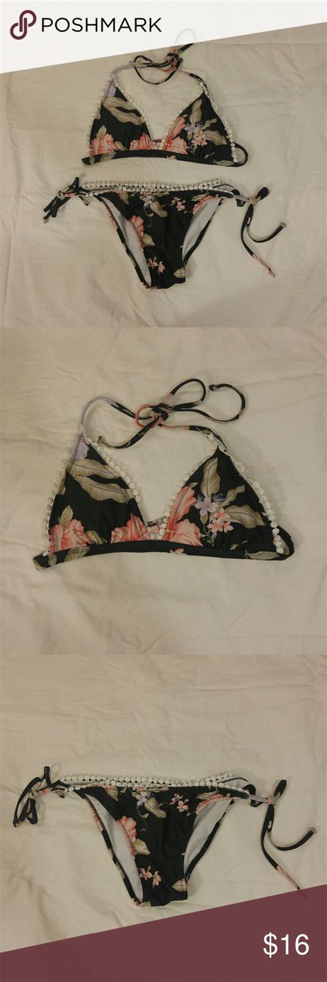 Cupshe Black Floral Two Piece Bikini Nwot Black Floral Two Piece Bikini