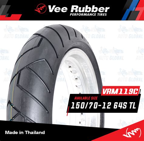 150 70 12 TL Vee Rubber VRM119C 150 70 12 64S TL Tubeless Scooter