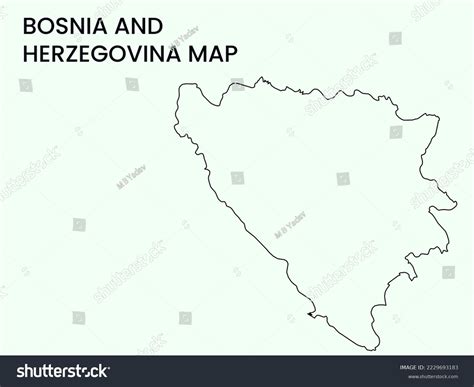 Map Bosnia Herzegovina Outline Map Bosnia Stock Illustration 2229693183