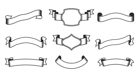 Ribbon monochrome set vector collection 32180742 Vector Art at Vecteezy