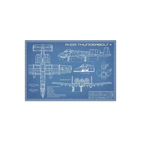 A 10 Thunderbolt Ii Warthog Airplane Blueprint Print On Acrylic Glass