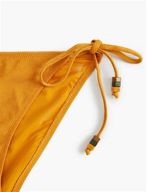 Sarı Kadın Parlak Brazilian Bikini Altı Yanları Bağlama Detaylı SAK MM Koton