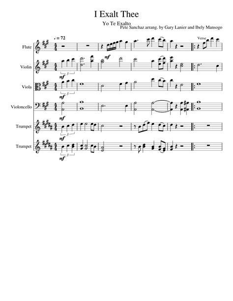 I Exalt Thee Sheet Music For Flute Violin Viola Cello And More Instruments Orchestras