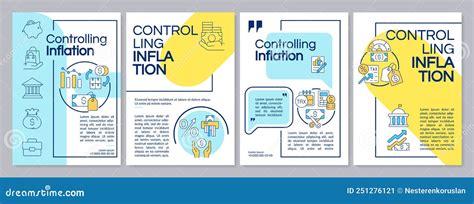 Controlling Inflation Blue And Yellow Brochure Template Stock Vector Illustration Of Brochure