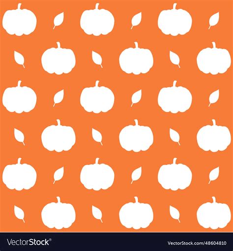 Seamless Pattern Of Pumpkins And Leaves Royalty Free Vector