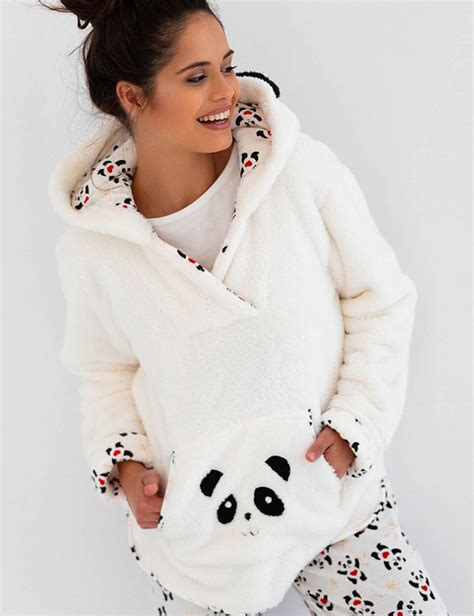 Плюшевая толстовка с капюшоном Sensis PANDA BLUZA, белый, L/XL купить в ...